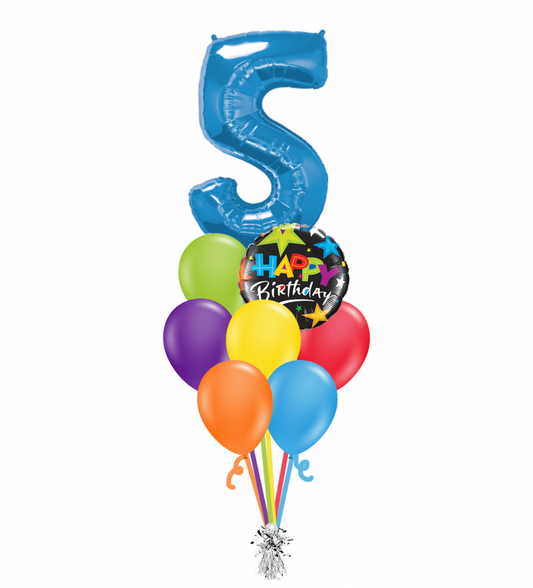 Single-Digit Happy Birthday Balloon Bouquet